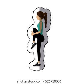 Isolated Girl doing exercise design