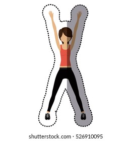 Isolated Girl doing exercise design