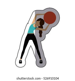 Isolated Girl doing exercise design