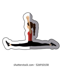 Isolated Girl doing exercise design
