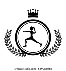 Isolated girl doing exercise design