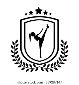 Isolated girl doing exercise design