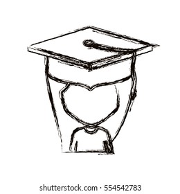 Isolated girl with graduation cap design