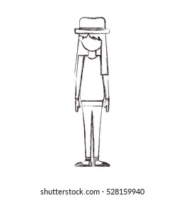Isolated girl with hat design