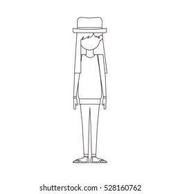 Isolated girl with hat design