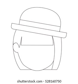 Isolated girl head with hat design