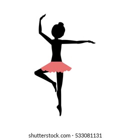 Isolated girl practice ballet design