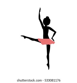 Isolated girl practice ballet design