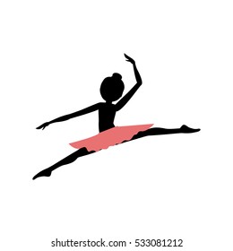 Isolated girl practice ballet design