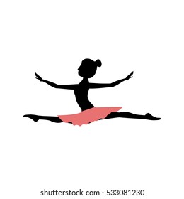 Isolated girl practice ballet design