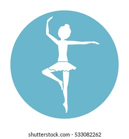 Isolated girl practice ballet design
