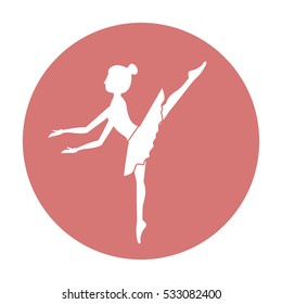Isolated girl practice ballet design