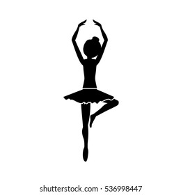 Isolated girl practice ballet design