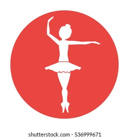 Isolated girl practice ballet design