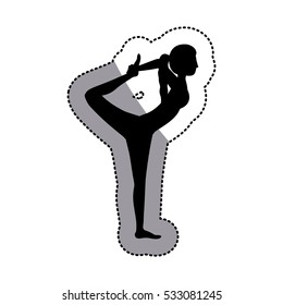 Isolated girl practice stretch design