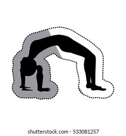 Isolated girl practice stretch design