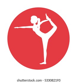 Isolated girl practice stretch design