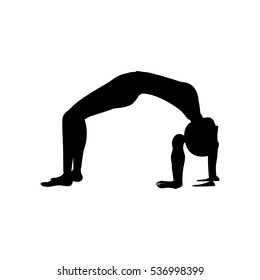 Isolated girl practice stretch design