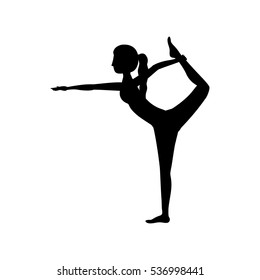 Isolated girl practice stretch design