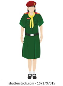 isolated girl scout on white background