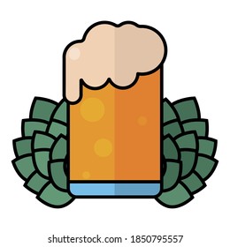 Isolated glass beer icon october fest germany - Vector