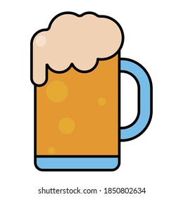 Isolated glass beer icon october fest germany - Vector