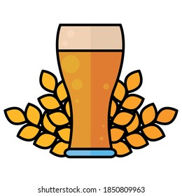Isolated glass beer icon october fest germany - Vector