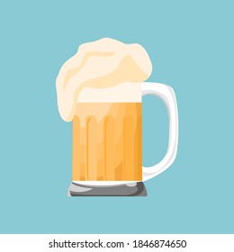 Isolated glass beer on background. Vector illustration design.