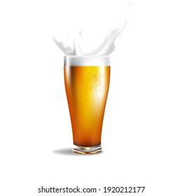 Isolated glass beer on white background. Vector illustration design.