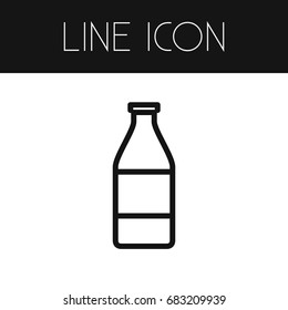 Isolated Glass Bottle Outline. Milk Vector Element Can Be Used For Milk, Bottle, Glass Design Concept.