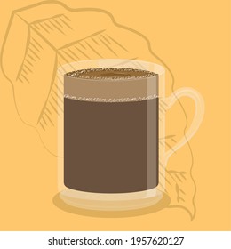 Isolated glass coffee cup. Hot beverage - Vector illustration