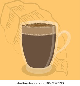 Isolated glass coffee cup. Hot beverage - Vector illustration