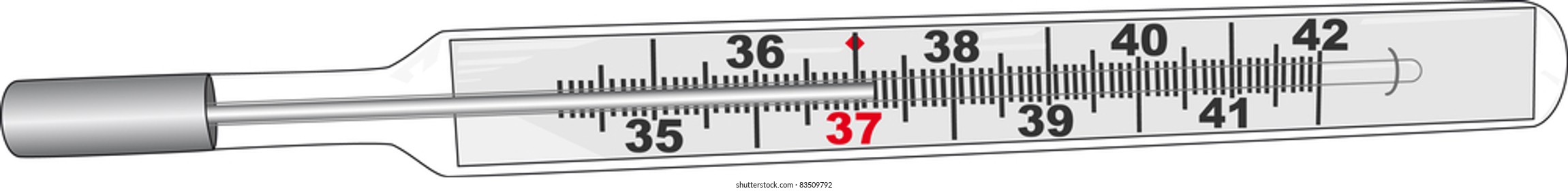 Isolated glass thermometer