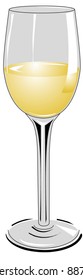 Isolated glass of white wine