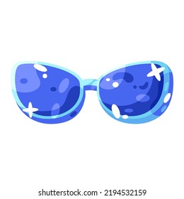 Isolated glasses bright beach vector illustration