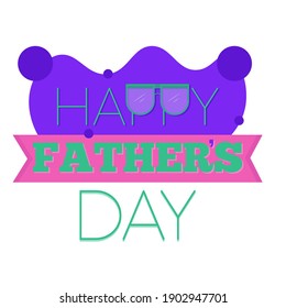 Isolated glasses happy fathers day purple icon- Vector