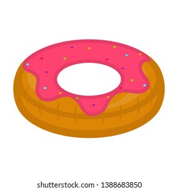 Isolated glazed donout shaped pool float - Vector