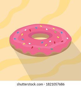 Isolated glazed donut icon. Bakery food - Vector