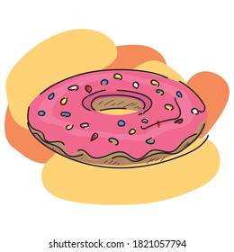 Isolated glazed donut icon. Bakery food - Vector