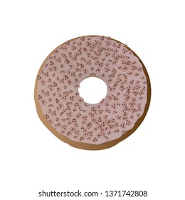 Isolated glazed donut image. Vector illustration design