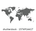 Isolated Global Vector World Map on White Background