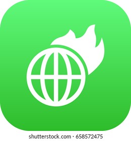 Isolated Global Warming Icon Symbol On Clean Background. Vector Warm  Element In Trendy Style.