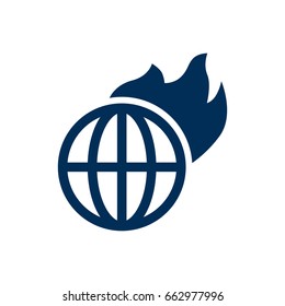 Isolated Global Warming Icon Symbol On Clean Background. Vector Warm  Element In Trendy Style.