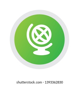 Isolated globe icon symbol on clean background. Vector earth element in trendy style.