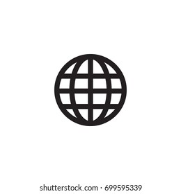 Isolated Globe Icon Symbol On Clean Background. Vector World Element In Trendy Style.