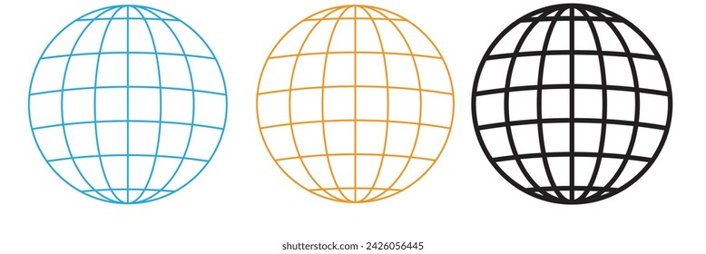 Isolated globe wireframe vector graphic design 