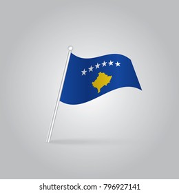 Isolated glossy icon with flag of European Union. Correct proportions and color scheme. Raster illustration.