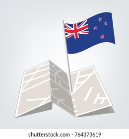 Isolated glossy icon with national flag and check in of New Zealand. Correct proportions