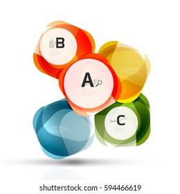 Isolated glossy shiny squares template. Vector template background for print workflow layout, diagram, number options or web design banner