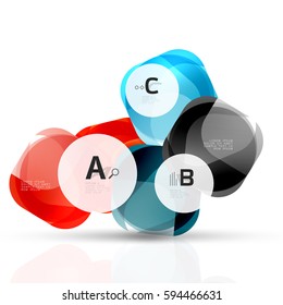 Isolated glossy shiny squares template. Vector template background for print workflow layout, diagram, number options or web design banner